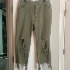 Free People distressed cropped jeans
